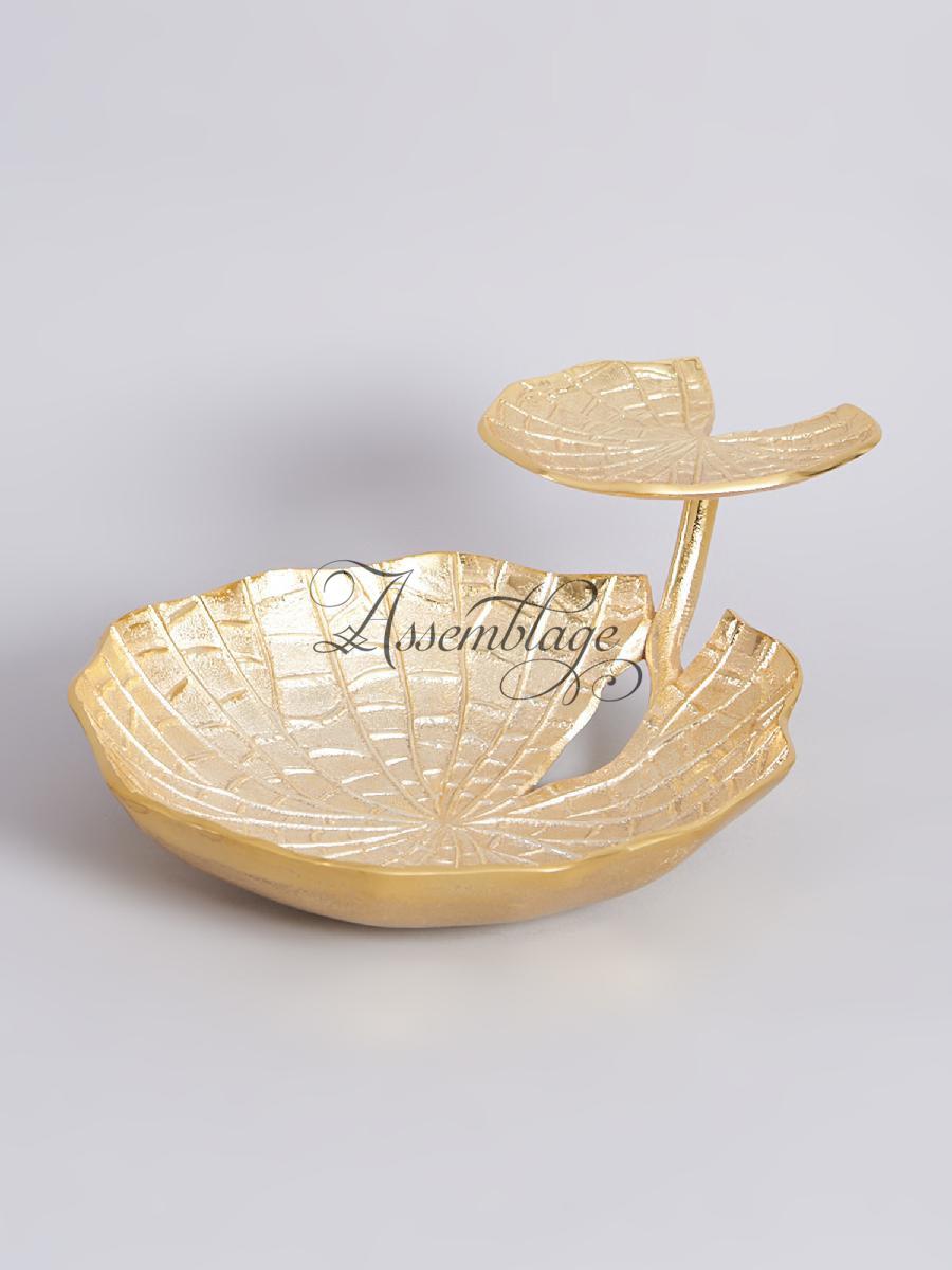 Gold Two-Tier Fruit Bowl