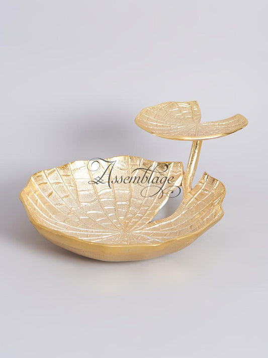 Gold Two-Tier Fruit Bowl