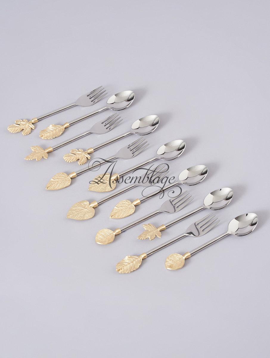 Autumn Leaf Spoon Fork Set of 12