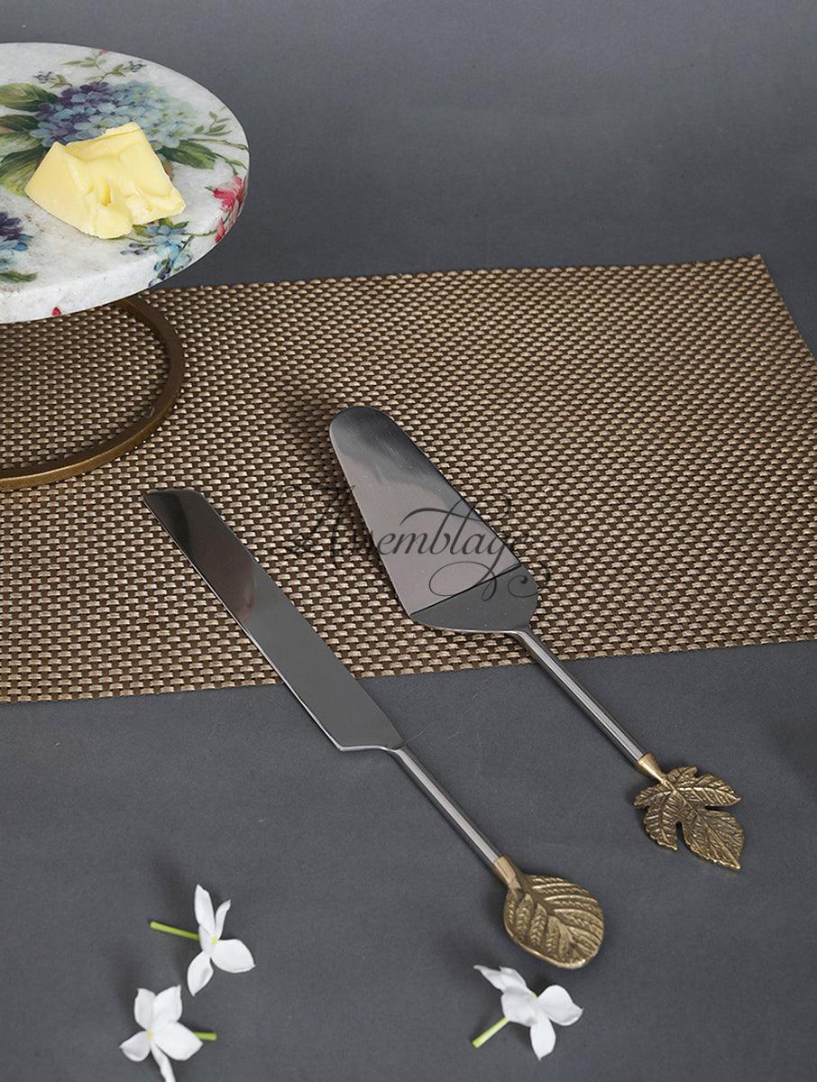 Autumn Leaf Cake Knife Cutlery Set