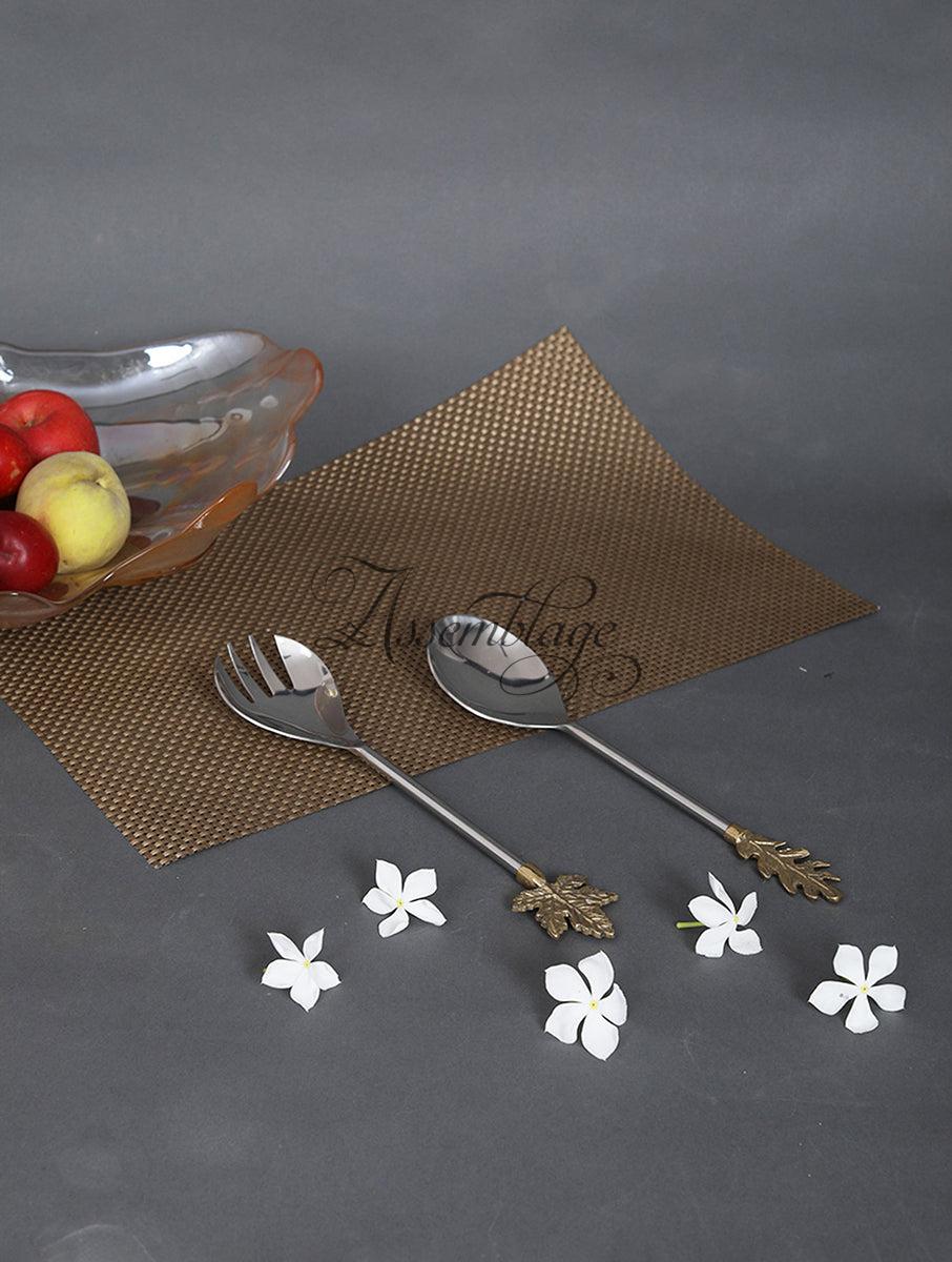 Autumn Leaf Salad Spoon Cutlery Set