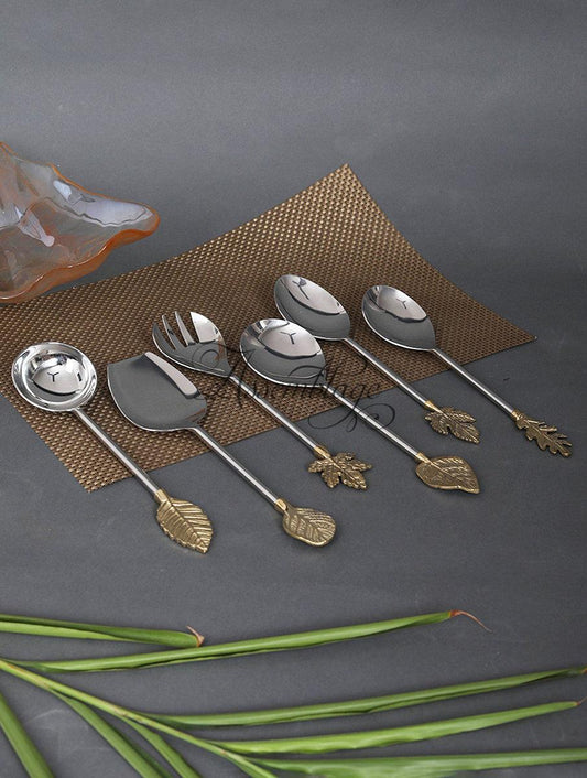 Autumn Leaf Serving Spoon Cutlery Set