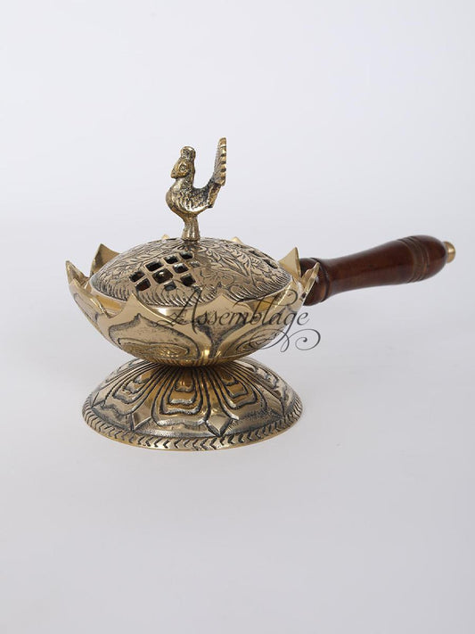 Gold Brass Incense Lamp