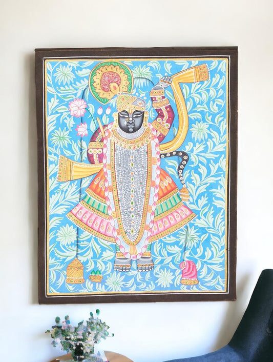 Blue Srinathji Swaroop Pichwai Painting