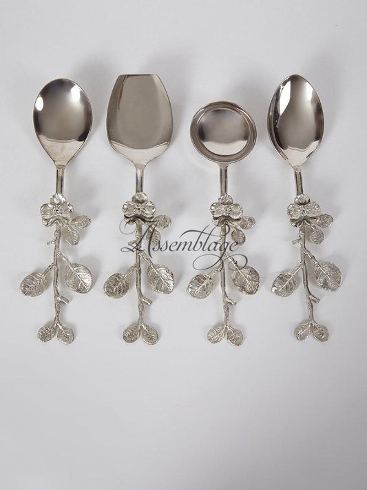 Fleurtwig Silver Plated Brass  Serving Spoon Cutlery Set