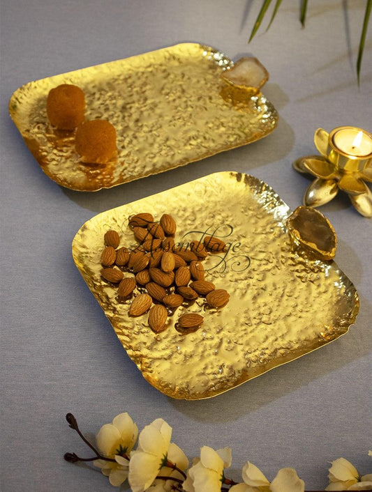 Gold Agate Platter