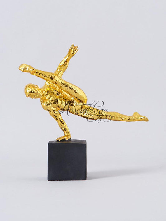 Gold Electroplated Gymnast Sculpture