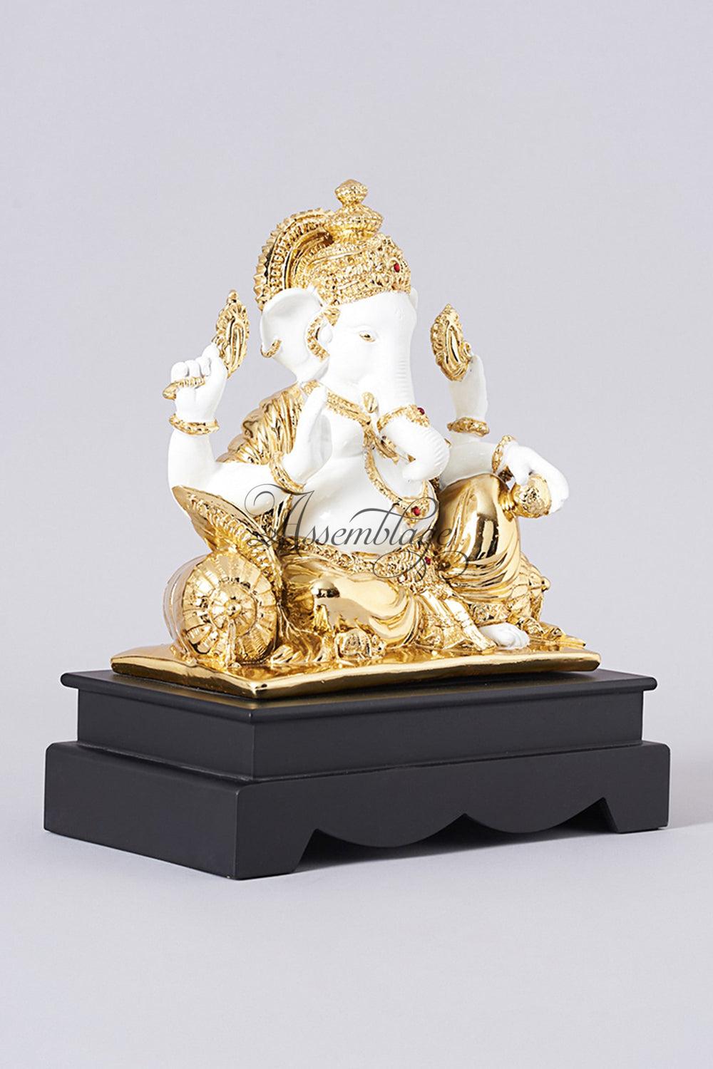 Gold Electroplated Large Ganesha Idol