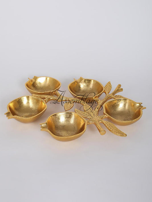 Gold Pomegranate Penta Bowls