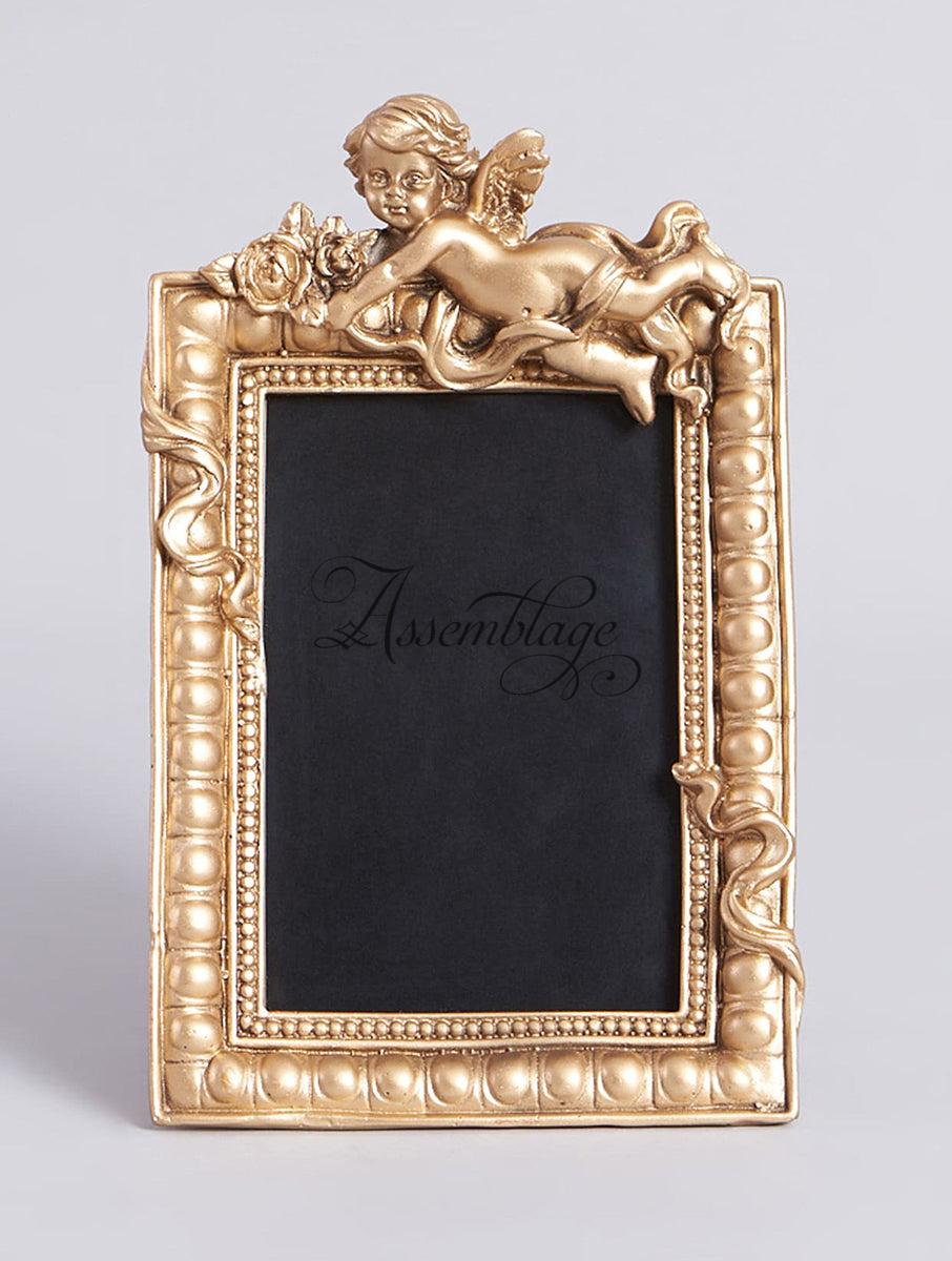 Antique Gold Resin Angel Photo Frame