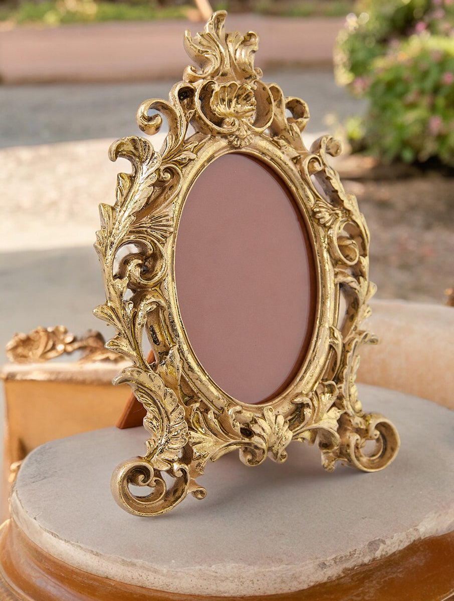 Gold Venetian Oval Resin Photo Frame