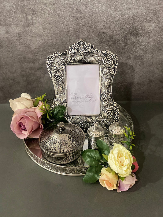 Silver Splendor Rose Frame Hamper