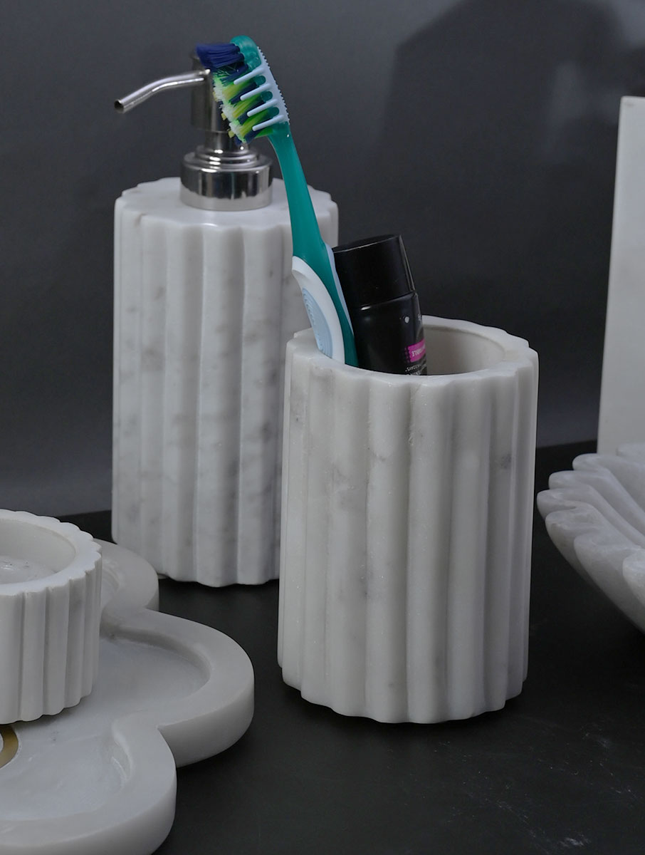 Ivory Terrazzo Bathroom Set