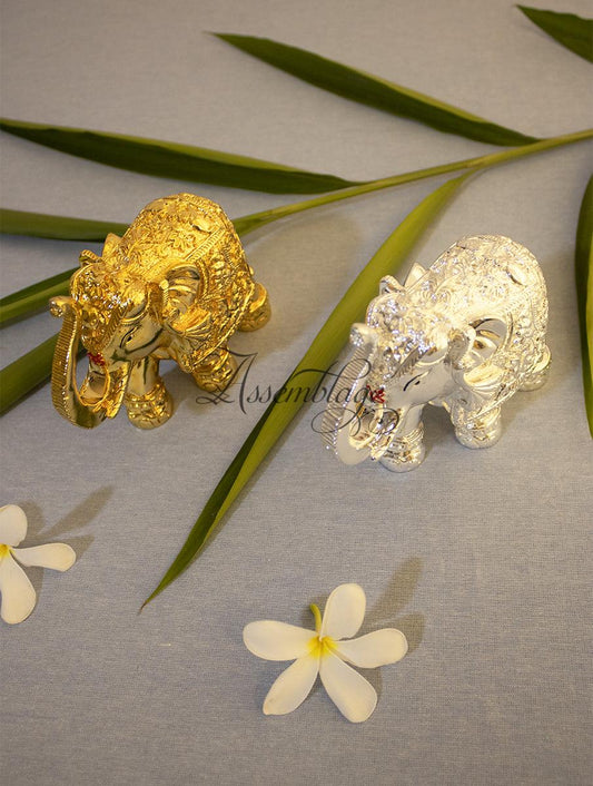 Majestic Gold Plated Resin Elephant