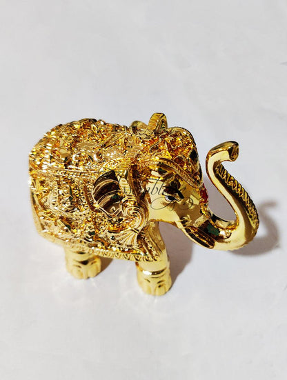 Majestic Gold Plated Resin Elephant