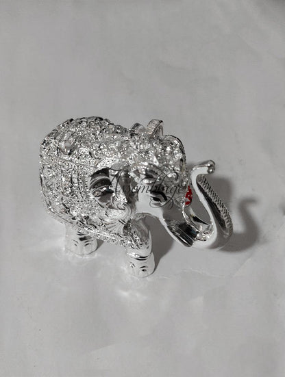 Majestic Silver Plated Resin Elephant