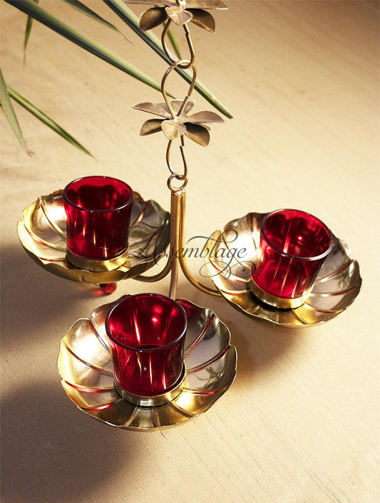 Regal 3 Lotus Hanging Tlight Candle Holder