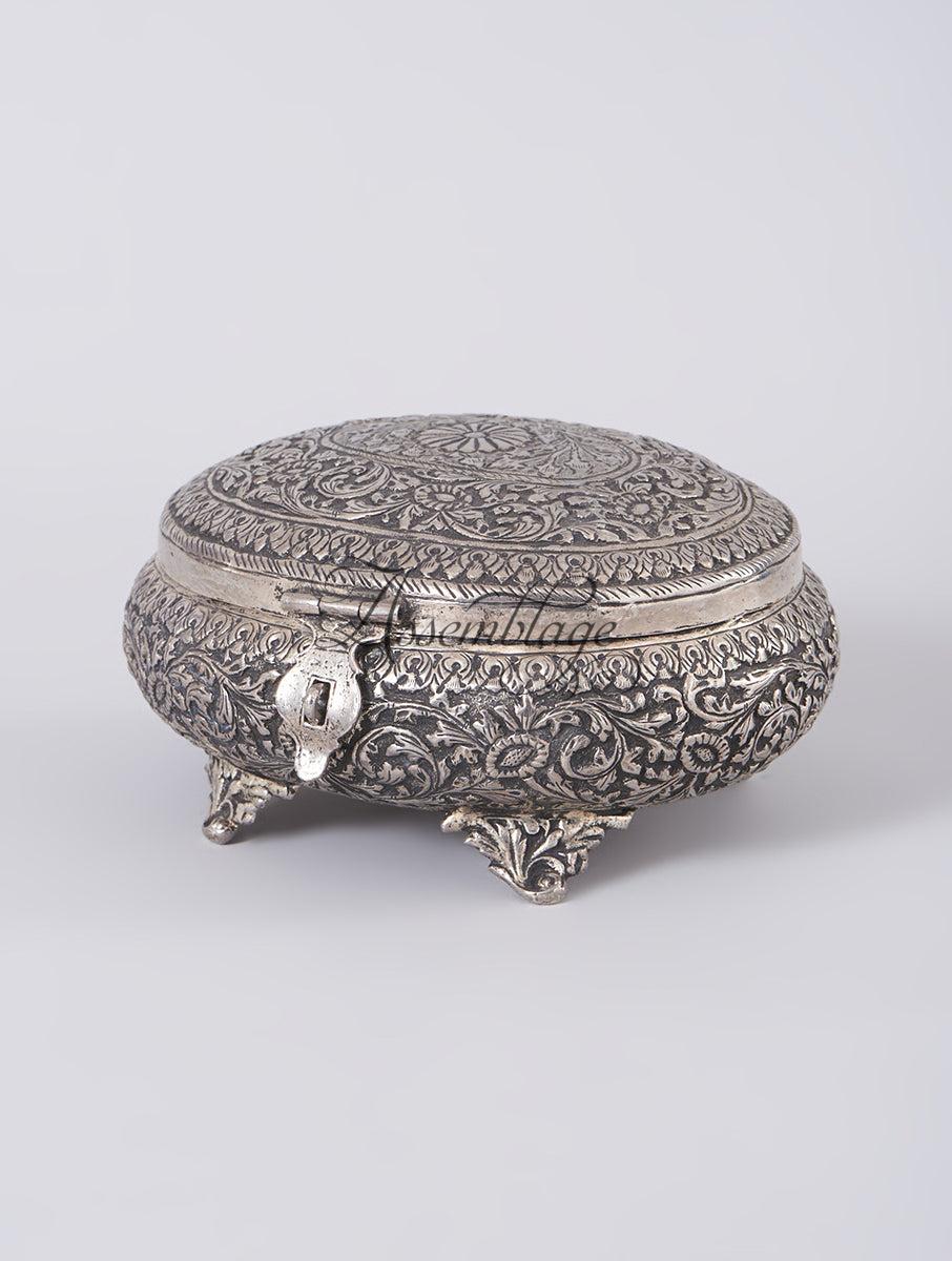 Silver Plated Brass Royal Vintage Dryfruit Box