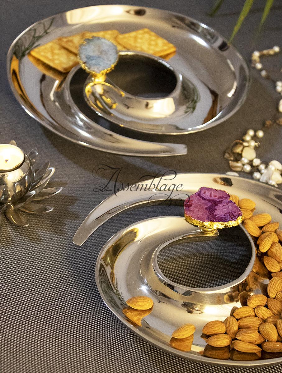 Splendid Spiral Cookie Platter With Agate