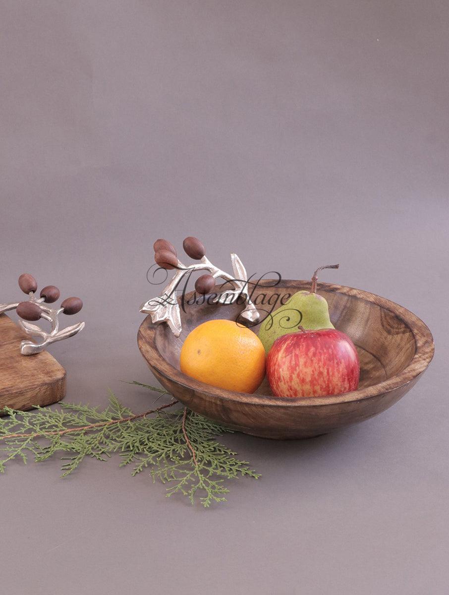 Wood Acorn Salad Bowl