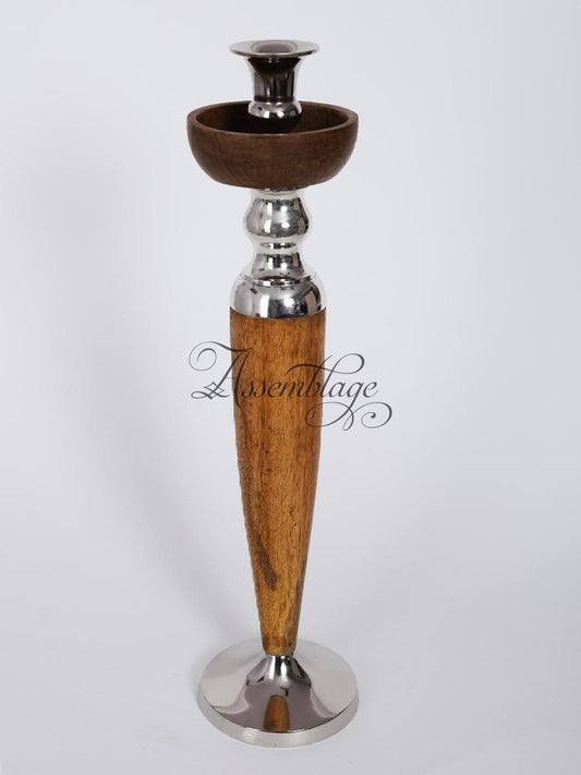 Silver & Brown Candle Pillar