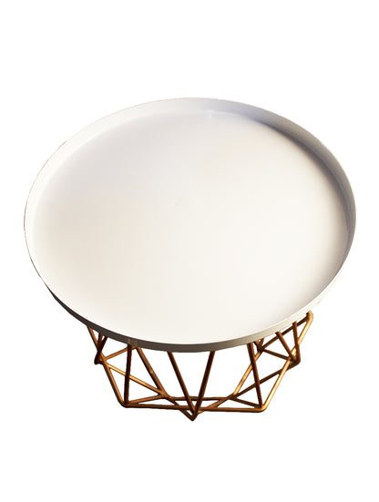 Hexagonal White Wired Cake Stand